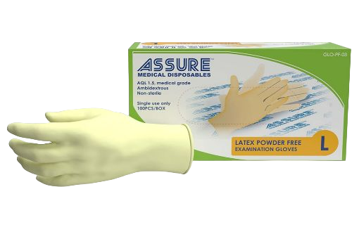 ASSURE - Disposable Latex Powder Free Gloves (100 pcs/box)