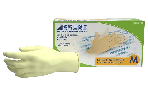 ASSURE - Disposable Latex Powder Free Gloves (100 pcs/box)