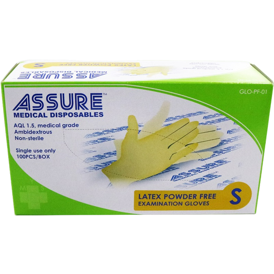 ASSURE - Disposable Latex Powder Free Gloves (100 pcs/box)